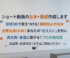 冒頭3秒で惹きつける！ショート動画構成案作ります イメージ1