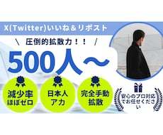 X（Twitter）500いいね＆リポストします イメージ1