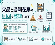 欠品と過剰在庫の原因を一緒に整理します 販売・在庫・発注の数字から管理方法の改善点をご提案