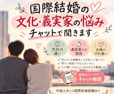 国際結婚の文化・義実家の悩みをチャットで聞きます イメージ1