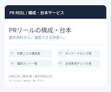 PRリールの構成・台本を作成します イメージ1