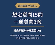 面接対策｜想定質問15問を最終面接用に作ります 中途の社長・役員面接に｜質問の意図＋逆質問3案
