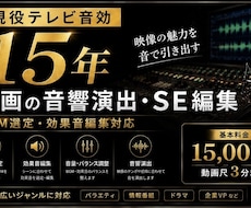 動画の音響演出・BGM選定・SE編集を承ります ｜現役テレビ音効15年｜映像の魅力を音で引き出します