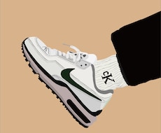 写真からマットなイラスト描き起こします スニーカーのイラストなど壁画に使えるイラスト描きます。