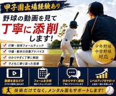 甲子園出場経験を活かし丁寧に動画添削します イメージ1