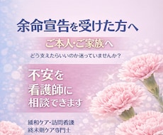 余命宣告後の不安や迷いをメッセージでお聞きします イメージ1
