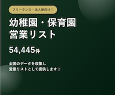 幼稚園・保育園5.4万件の営業リストをご提供します テレアポ・フォーム営業にそのまま使える