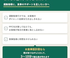 トレーナー向け献立表をPDFで作成できます イメージ1