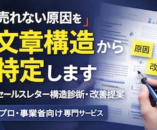 LPのセールスコピー添削・文章の改善を診断します 売れるLPの文章構造へ！売れない原因を診断します