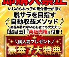 キャンセル可】脱サラ目指す自動収益メソッド教えます 【再販売権付き】簡単コピペで完成！副業初心者でも収益化へ