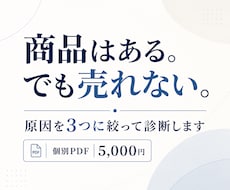 商品はあるのに売れない原因を3つに絞って診断します イメージ1