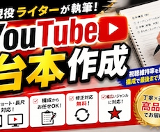 現役ライターがYouTube台本を作成します イメージ1