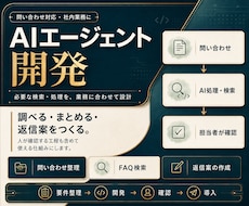 業務専用AIエージェントを開発します 問い合わせ整理・資料検索・返信案を業務に合わせて