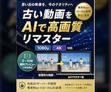 古い低画質動画をAIで高画質リマスターします イメージ1