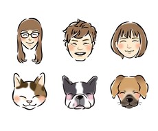 ニコニコ笑顔な似顔絵描きます 人物やペットの似顔絵をやさしいタッチで仕上げます！