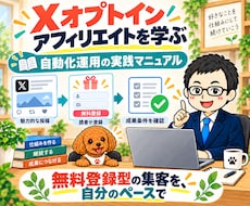 Xオプトインアフィリエイトの自動化を教えます Twitter集客を実践マニュアルで学ぶ｜自分のペースで