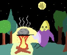 食べ物たちをオリキャラでドット絵で描いてます イメージ1