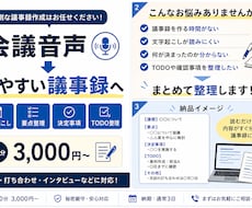 音声やメモを読みやすい議事録に整えます イメージ1