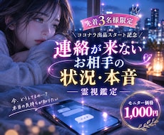 連絡が来ないお相手の状況や本音を霊視します イメージ1
