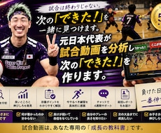 元日本代表が試合動画を分析し次のできた！を作ります 試合動画は、次の成長への教科書です。