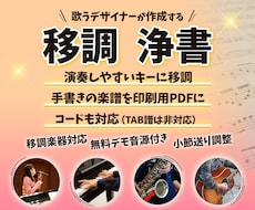 楽譜の移調・手書きの楽譜をキレイに作成します