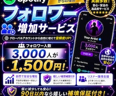 Spotifyフォロワー人数3000人増やします イメージ1