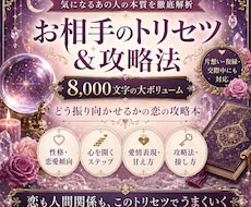 お相手のトリセツ＆恋の攻略法をお作りします 8,000文字超｜彼の本質・恋愛傾向・心を開く接し方徹底鑑定