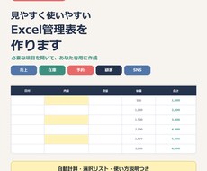 使いやすいExcel管理表をあなた専用に作ります イメージ1