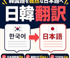 韓国語を自然で伝わる日本語に翻訳します 日本語ネイティブが自然な表現に整えます