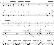 講師もこなすドラマーがドラム譜・音源作成いたします プロドラマーがドラム譜とドラムのみ打ち込み音源作成いたします