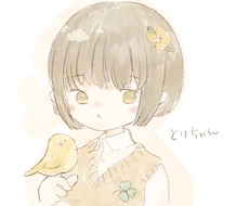 アイコンに最適！バストアップイラストを描きます 水彩画風で柔らかい印象の色使いがよいアイコンが得意です