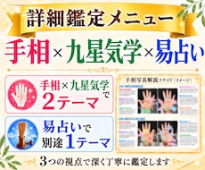 手相×九星気学×易占いで、とことん詳細鑑定します 5000字超の詳細鑑定＋易占い鑑定書＋手相画像解説の3点納品