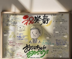 手書きメッセージ入り似顔絵寄せ書き作ります イメージ1
