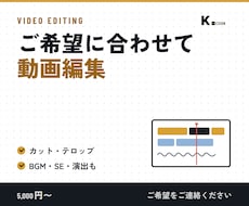 ご希望に合わせた動画編集いたします イメージ1