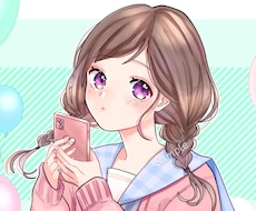 ガーリーキュートな女の子イラストお描きします かわいいアイコン・サムネ・立ち絵★ボーイッシュ女子や男性も◎