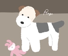 可愛いわんちゃんのイラスト作成します シンプルで落ち着いた色合いのイラストになります。