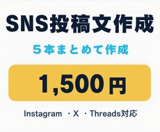 SNS投稿文を5本まとめて作成しますます イメージ1