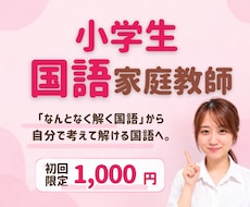 元教師が小学国語の個別オンライン家庭教師をします 読解・記述・学校の勉強を一人ひとりに合わせます