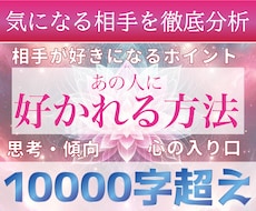 気になる相手を徹底分析！10000字以で鑑定します ♡お相手との理想の関係に導きます♡
