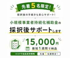 小規模事業者持続化補助金の採択後サポートします ココナラ出品記念価格！ヒアリングから対応。最短1週間で納品！
