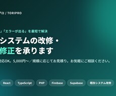 既存システムの改修・バグ修正を承ります イメージ1