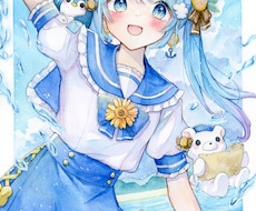 透明水彩で季節を感じるようなイラストを作成します 世界にひとつ！大切な方へのプレゼントや記念日にいかがですか？