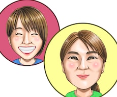 ポップでかわいらしい似顔絵、厚塗りでお描きします イメージ1