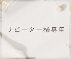 リピーター様専用ページになります ご利用頂きありがとうございます。ご購入後の修正をいたします。