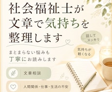 社会福祉士が文章で気持ちを整理します イメージ1