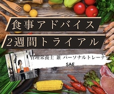 2週間トライアル！ダイエット食事アドバイスします 管理栄養士があなたのために考えた正しい方法をお伝えします！