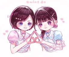 明るくかわいいキラふわ似顔絵(上半身)描きます イメージ1