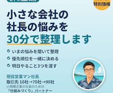 小さな会社の社長の悩みを30分で一緒に整理します イメージ1
