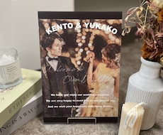 色ペン画でウェルカムボード用データ作成します お得に結婚式準備を終了プロフィールムービーオプションセット有