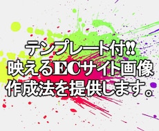 テンプレ付！映えるECサイト画像作成法を提供します ECサイトでライバルに1歩も2歩も差をつける画像のノウハウ